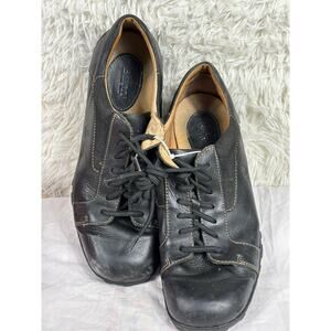 Born Mens Size 11.5 Black Leather Lace Up Round Toe Casual Oxford Shoe M3259
